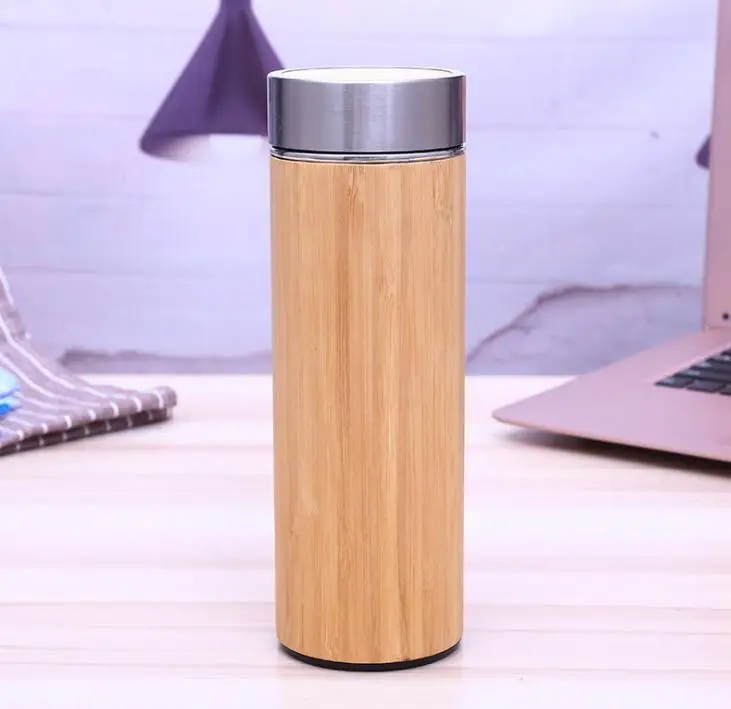 Бамбуковая бутылка для воды из нержавеющей стали вакуумная Изолированная