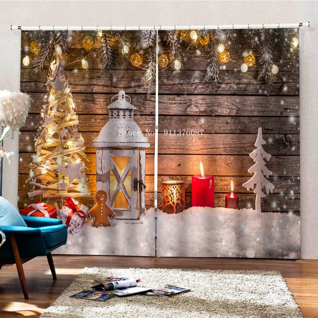 Рождественская елка красное украшение фотообои для окон Декор дома Подарочный