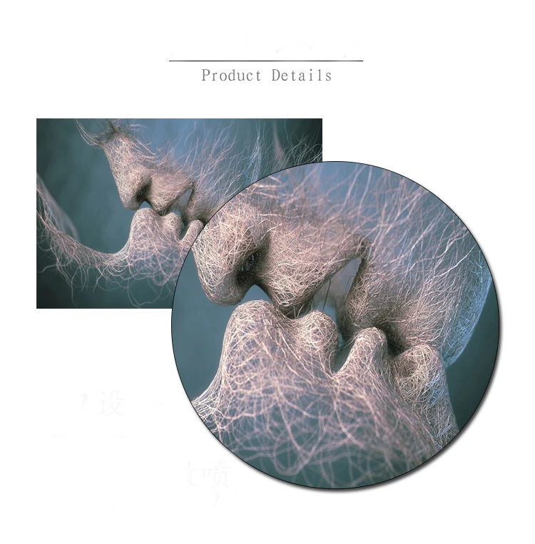 Современная Настенная абстрактная картина маслом с изображением поцелуя любви