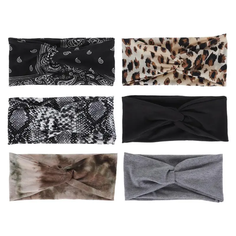 

6Pcs Women Sports Yoga Headband Yoga Headband Hair Accessory Head Wrap Elastic Sweatband for Sports Women