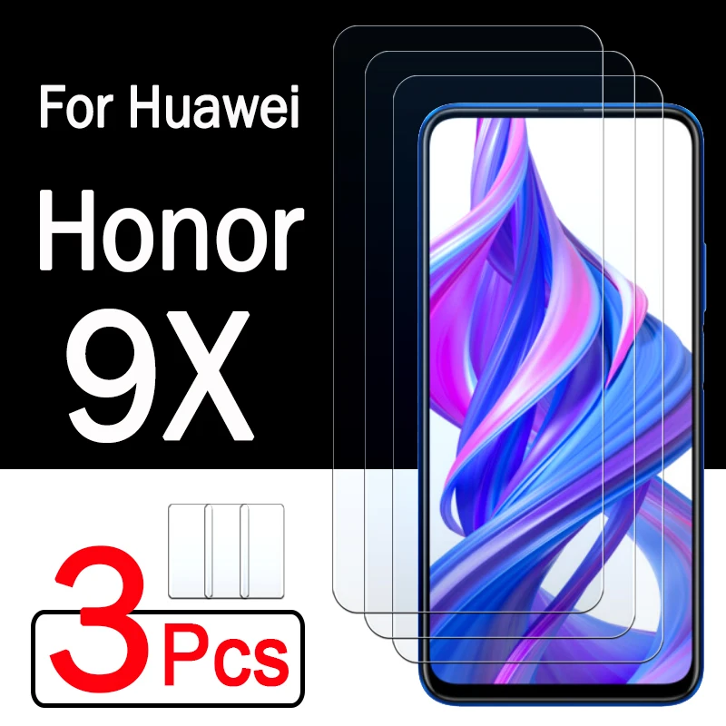 

3PCS Protective Glass On The Honor 9x pro Cover For Huawei Honer x9 x 9 honor9x Tempered Glas Screen Protector Phone Protect