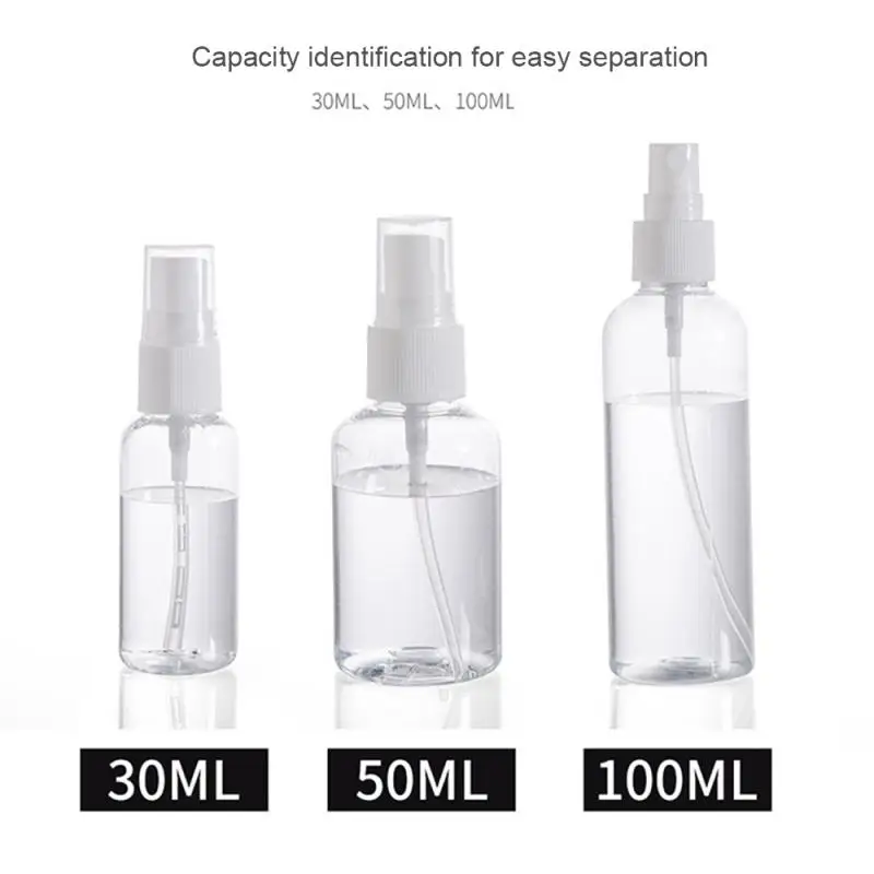 30/50/100ml Refillable Bottles Portable Travel Empty Spray Plastic Storage Bottle Small Atomizer | Дом и сад