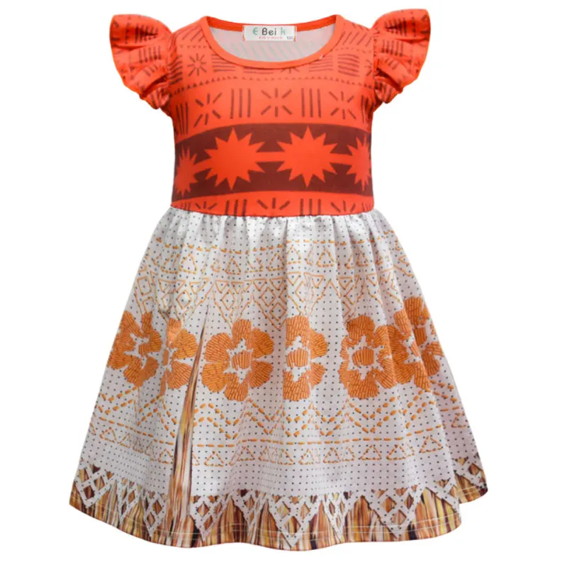 Новинка 2021 мультяшное милое платье для девочек Моаны ночное с ужасом принцессы