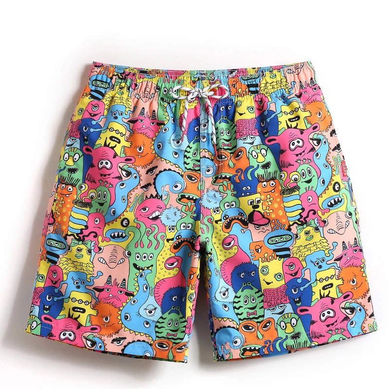 

Brand Mens couple swimwear cartoon Sexy bikini Mens Beach Board Shorts Quick Dry Swim Swimsuit Shorts Bathing Suit Wear