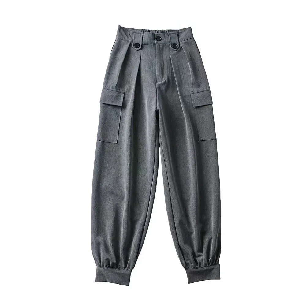 

Spring Summer Women's Trousers 2021 The New High Waist Fashion Wild Loose Solid Color Slim Street Style Regular Style