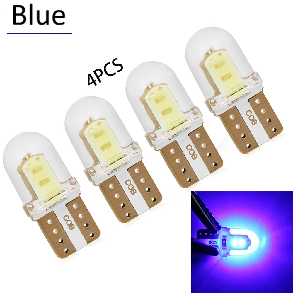blue 4 шт. 10 SMD W5W 194 168 светодиодный светильник Canbus без ошибок - Испускаемый цвет: blue