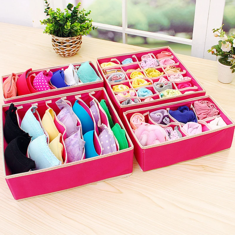 4 шт. нетканое Нижнее белье коробка для хранения четыре набора