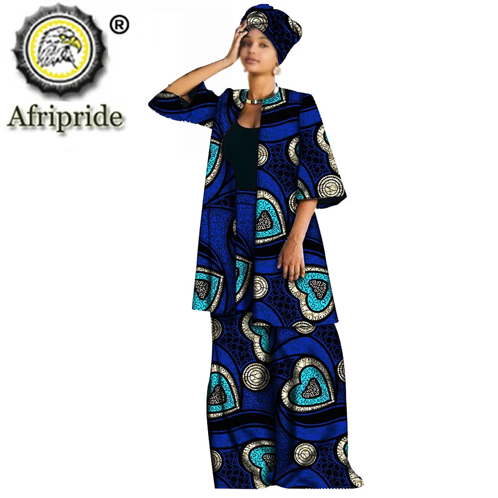 2020 африканские женские комплекты топ Анкары Длинные куртки + длинные брюки