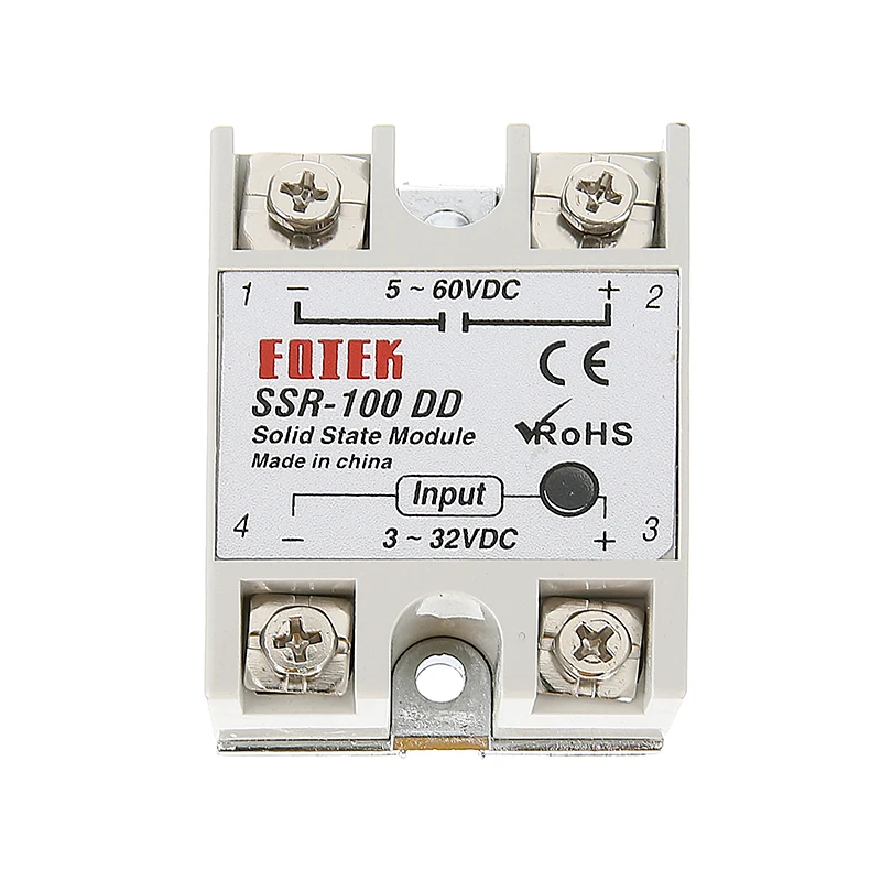Новое 1 шт. твердотельное реле 100A SSR 100DD 3 32 В DC/5 60 в DC твердотельный модуль 62x45x22 мм