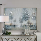 Ручная роспись текстуры пейзажа картина маслом на холсте Абстрактная серебряная фольга настенное искусство для декора гостиной без рамки Прямая доставка