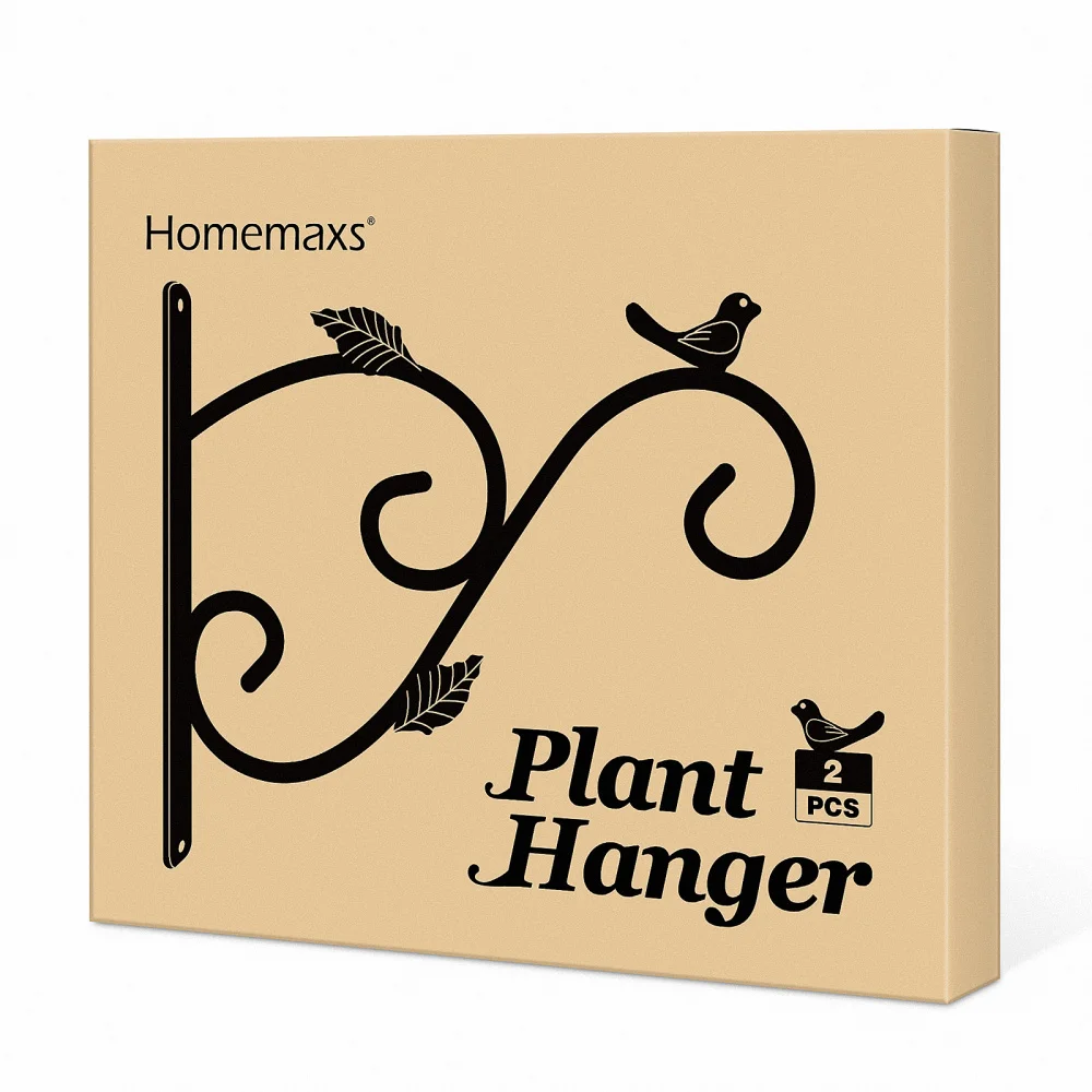 

HOMEMAXS 2 Pack Hanging Plant Brackets Wall Mount Iron Hangers Hooks for Hanging Plants Lantern Bird Feeder Wind Chimes (Bird