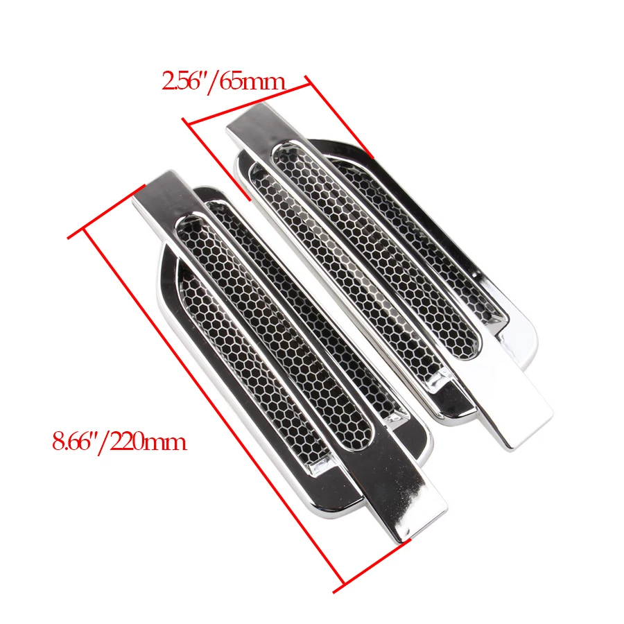 POSSBAY High Quality 1 Pair Universal Auto Car Air Intake Flow Vent Fender Decorative Stickers Side Mesh Cover Hood Bonnet ABS | Автомобили