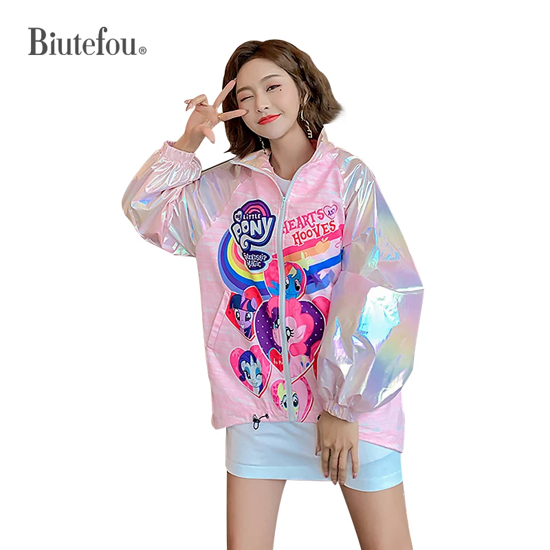 Весна 2020 женские куртки с металлическим рисунком Новое поступление рукавами