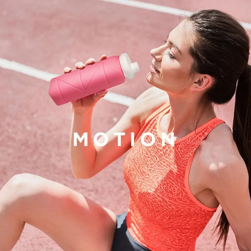 

Retractable Convenient Travel Folding Water Cup with Rope New Sport Foldable Water Bottle for Drinking Food Silicone Plastic Pot