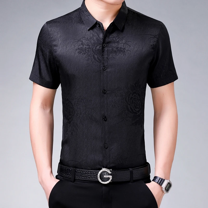 Женская Летняя шелковая одежда повседневная мягкая атласная рубашка с коротким