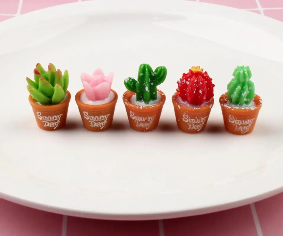 Kawaii Мини 3D сочный кактус растительный Декор DIY изделия из смолы Сказочный Сад