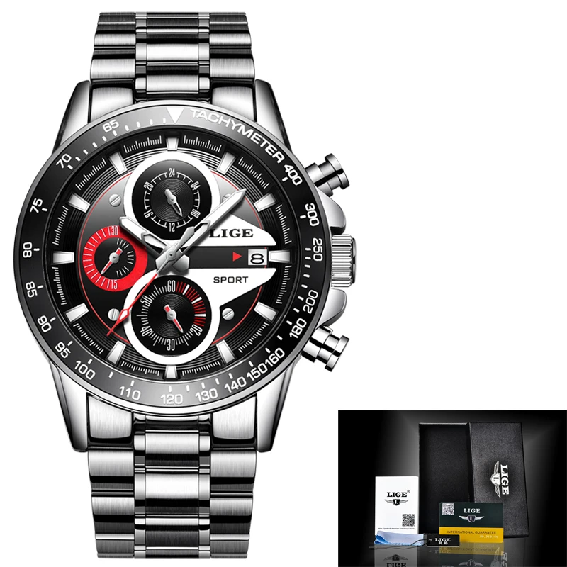 LIGE Men's Sport Quartz Watch Men Top Brand Luxury Designer Military Chronograph Clock male Fashion Relogio Masculino Date | Наручные