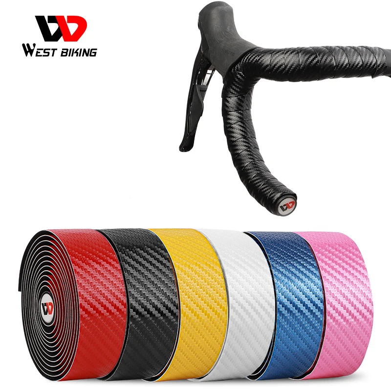 WEST BIKING Bike Handlebar Tape EVA PU Road Bicycle Handlebar Tape Anti-slip Shock Absorption Cycling Wrap End Plug Accessories