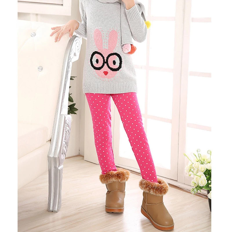 Mallas de V-TREE para ni&ntilde;a, pantalones de terciopelo c&aacute;lido, estampado de puntos, ropa para ni&ntilde;o de 3 a 8 a&ntilde;os, Oto&ntilde;o e Invierno-2