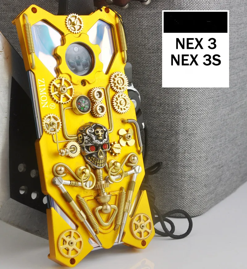 Металлический чехол в стиле стимпанк для Vivo Nex 3 3S противоударный с механическим