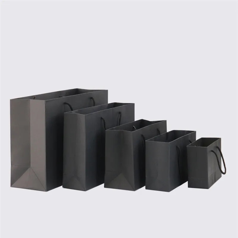 

1pc Top quality paper bag with handle Black bag Wedding Party Favor Paper Gift Bags Wholesale