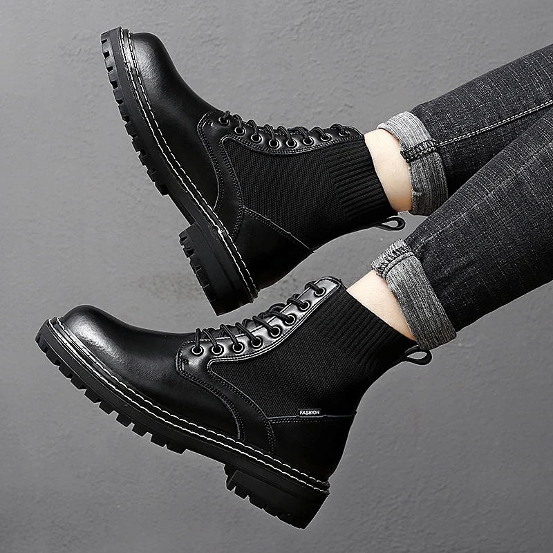 2020 модная мужская обувь в стиле панк мотоциклетные Ретро ботильоны повседневные
