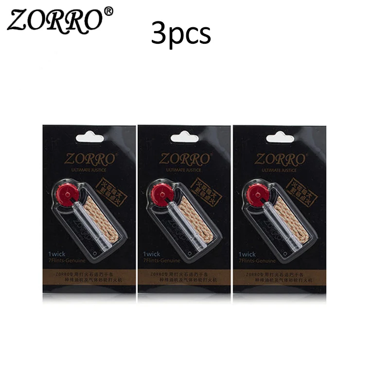 Зорро флинты и фитиль для сигаретных зажигалок Zippo и любых масляных бензиновых зажигалок - Цвет: 3pcs