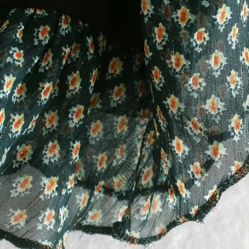 

Women Vintage V-Neck Pleated Mini Dress 2020 Summer Long Sleeve Floral Print Chiffion Dresses Female Elegant Sexy Dress vestidos