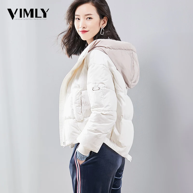 Vimly Женская куртка-пуховик на 90% белом утином пуху женское плотное зимнее пальто с