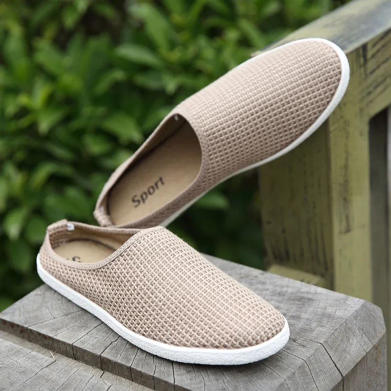 

Summer Men Slippers Outdoor Hemp Cotton Breathable Casual Sides Sneakers Shoes Flip Flops Beach Sandals Rubber Slippers For Men