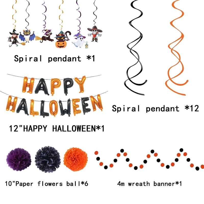 

Halloween Party Decoration Balloon Set Ghost Festival Balloon Package Home Decoration Event Venue Decoration Mall Decoration