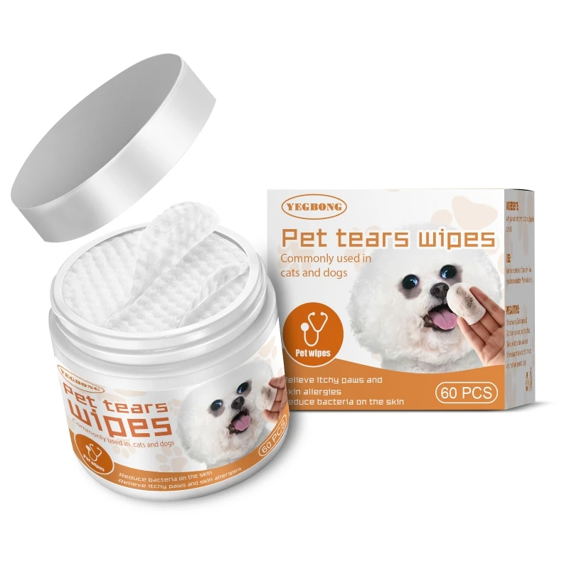 

Dog Wipes Safe Ingredients Kitten Puppy Gentle Wet Wipes for Eye Stains 60Pcs Anti Swelling Soft Pet Cleaning Wipes