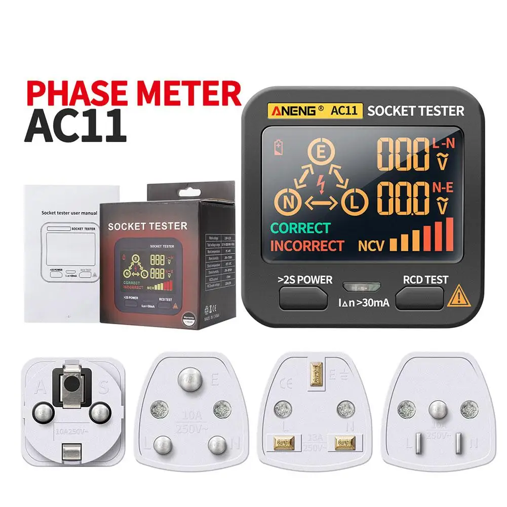 

Digital Voltage Meters Indicator Power Energy Voltmeter Ammeter Current Smart Socket Tester For ANENG AC11