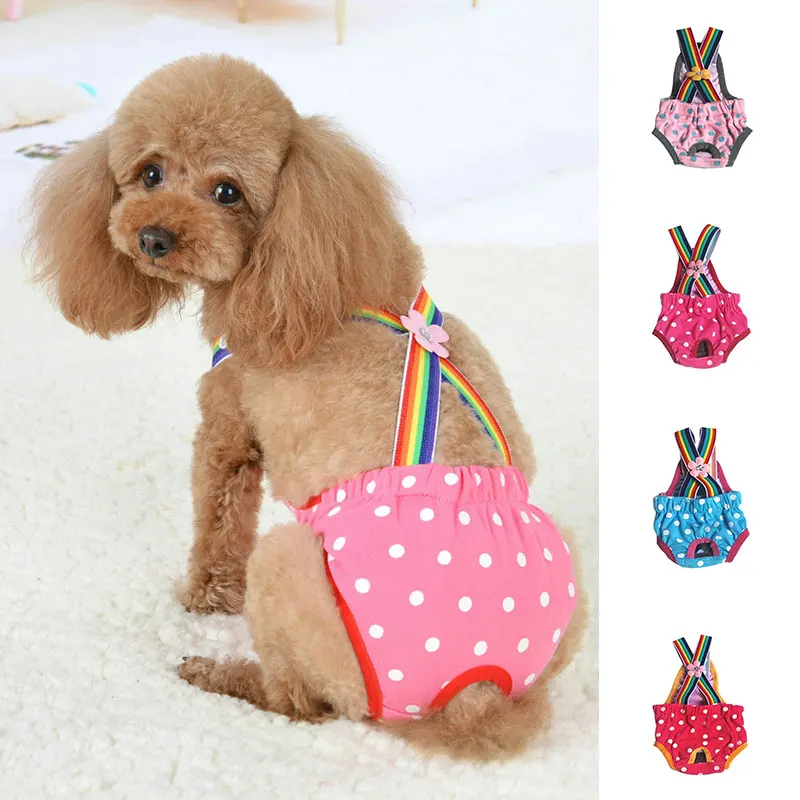 

New Pet Physiological Pants Striped Strap Female Dog Sanitary Panties Shorts Underwear Sanitary Diaper Washable Shorts Hot