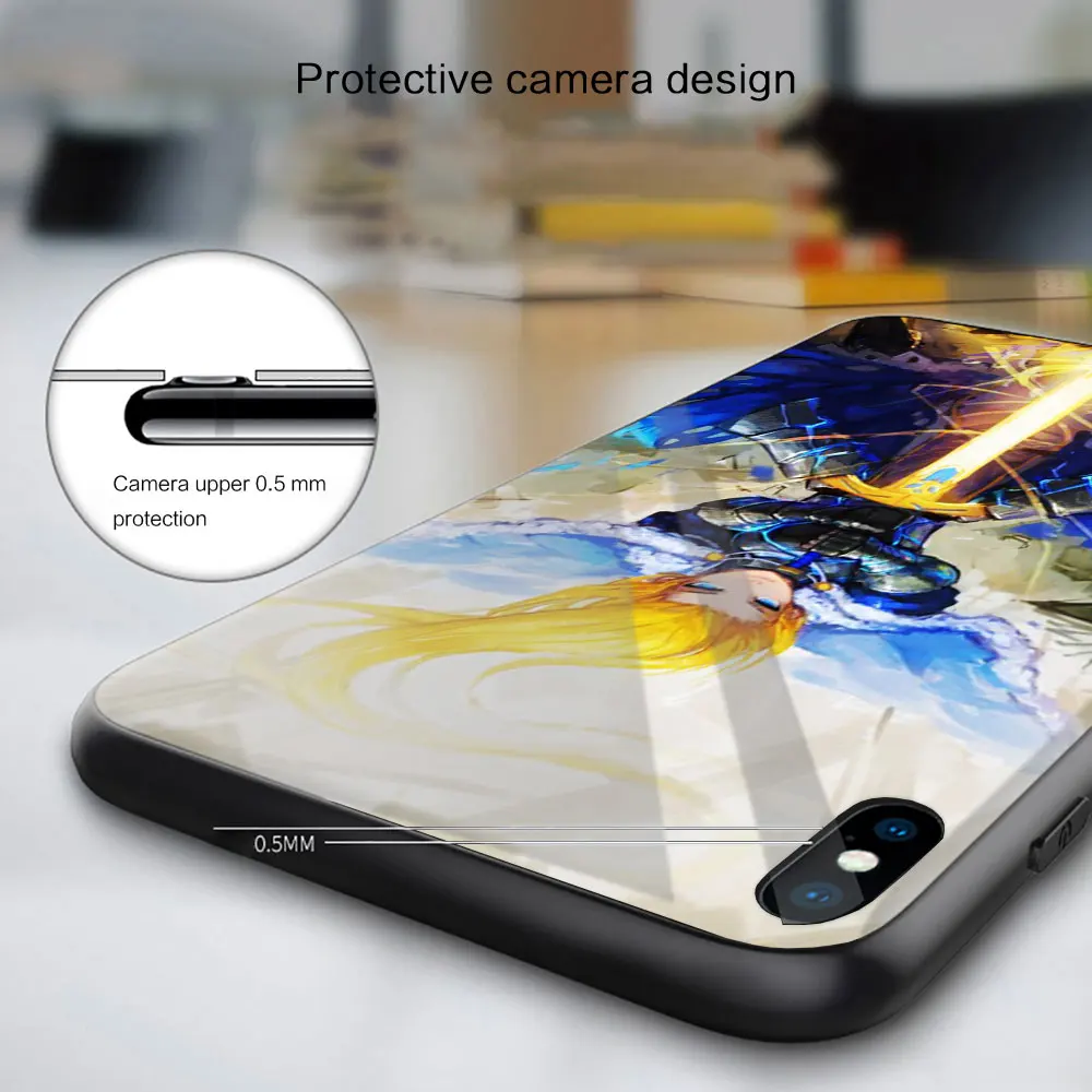 Мягкий чехол из стекла для Xiaomi Redmi Note 12 11 10 9 8 7 Pro Max 10S 9S 8T Prime Coque Cover Fate Series Grand girl Anime on.