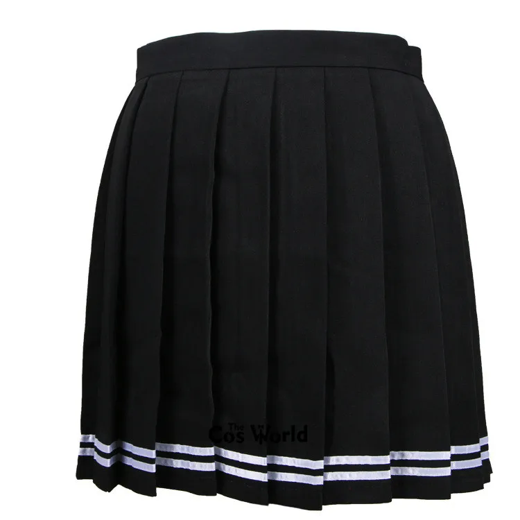 Black white XS-3XL 17 одноцветное Цвета девушки девушка Высокая талия плиссированные юбки женские платья для JK школьная Униформа студентов ткани - Color: Black white