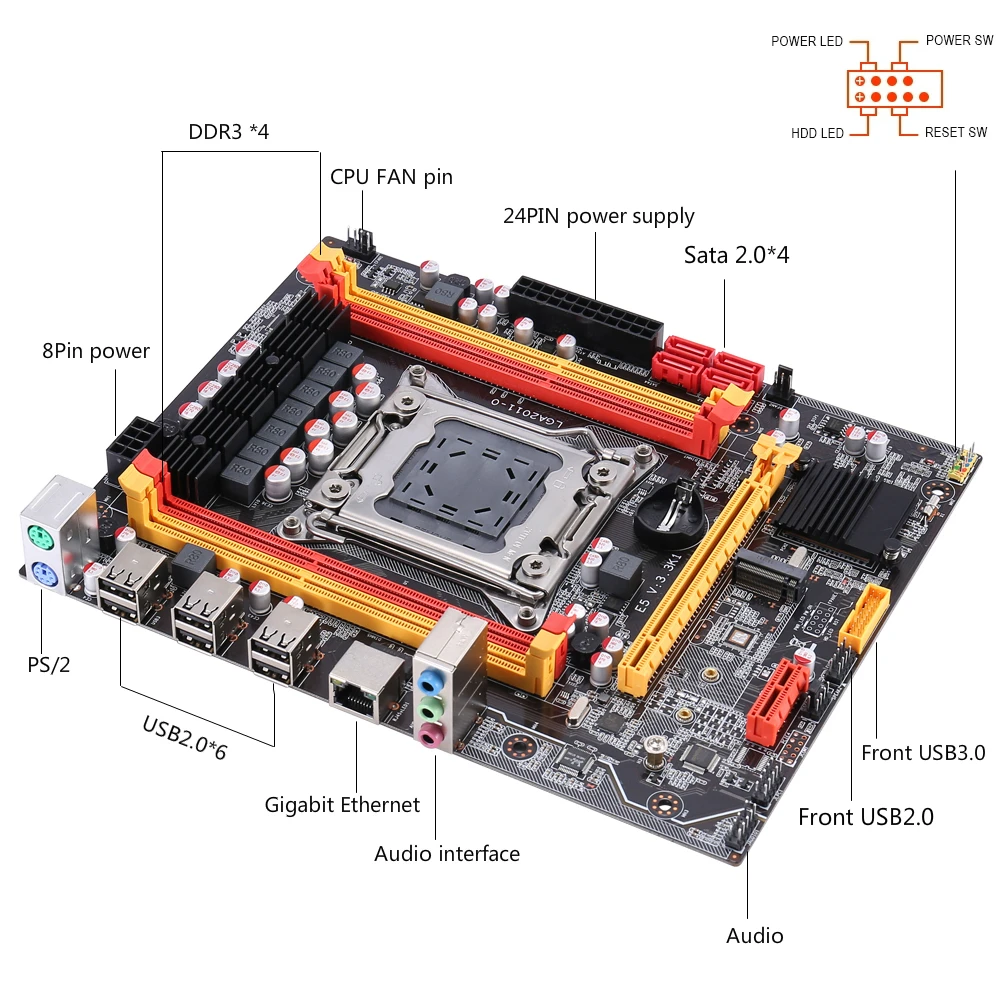 Материнская плата Kllisre X79 X79G combos LGA 2011 E5 2650 V2 CPU 4*4 Гб памяти DDR3 1333 ECC RAM|Материнские