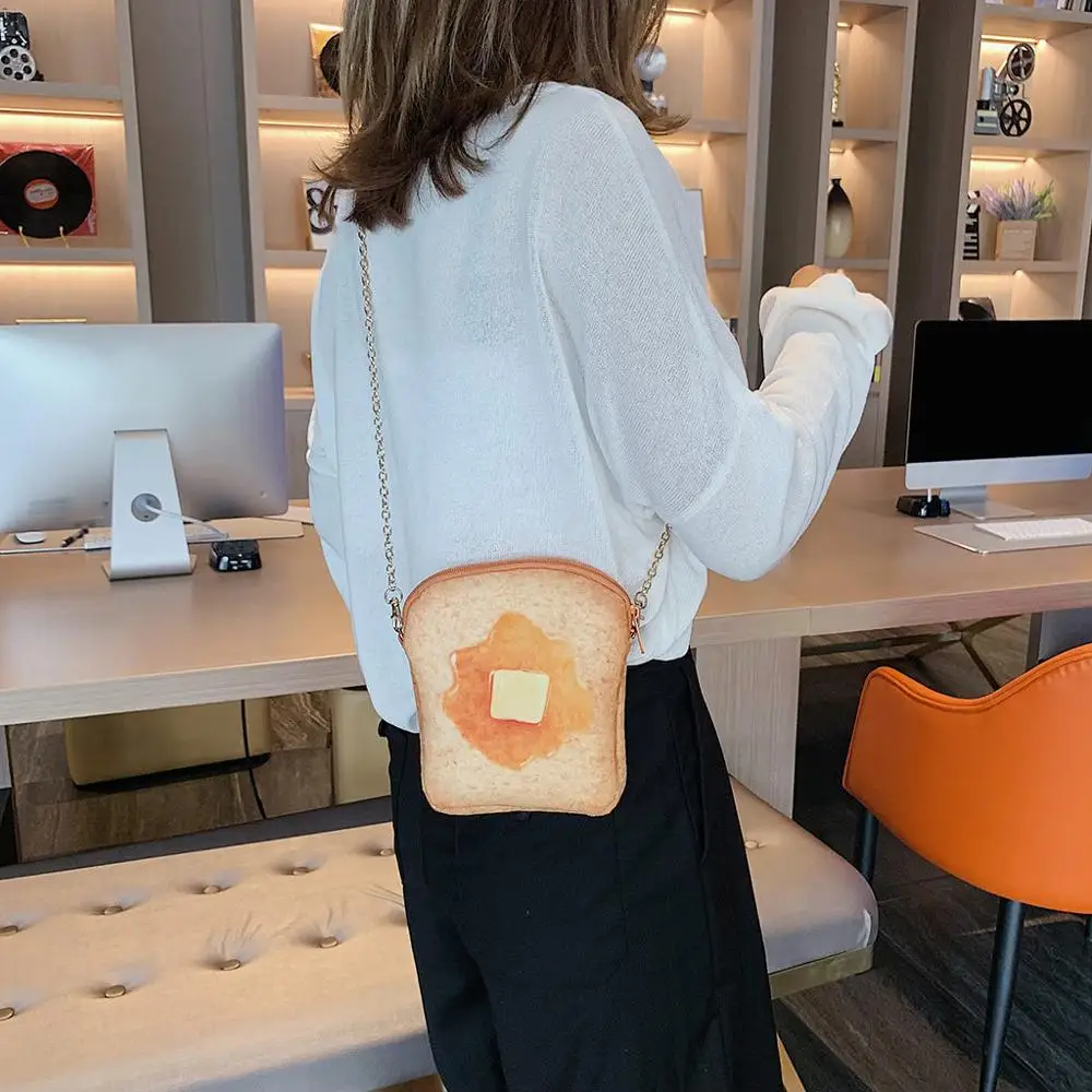 Милый Тост Хлеб Форма яйцо клубника узор сумка через плечо французский тост хлеб