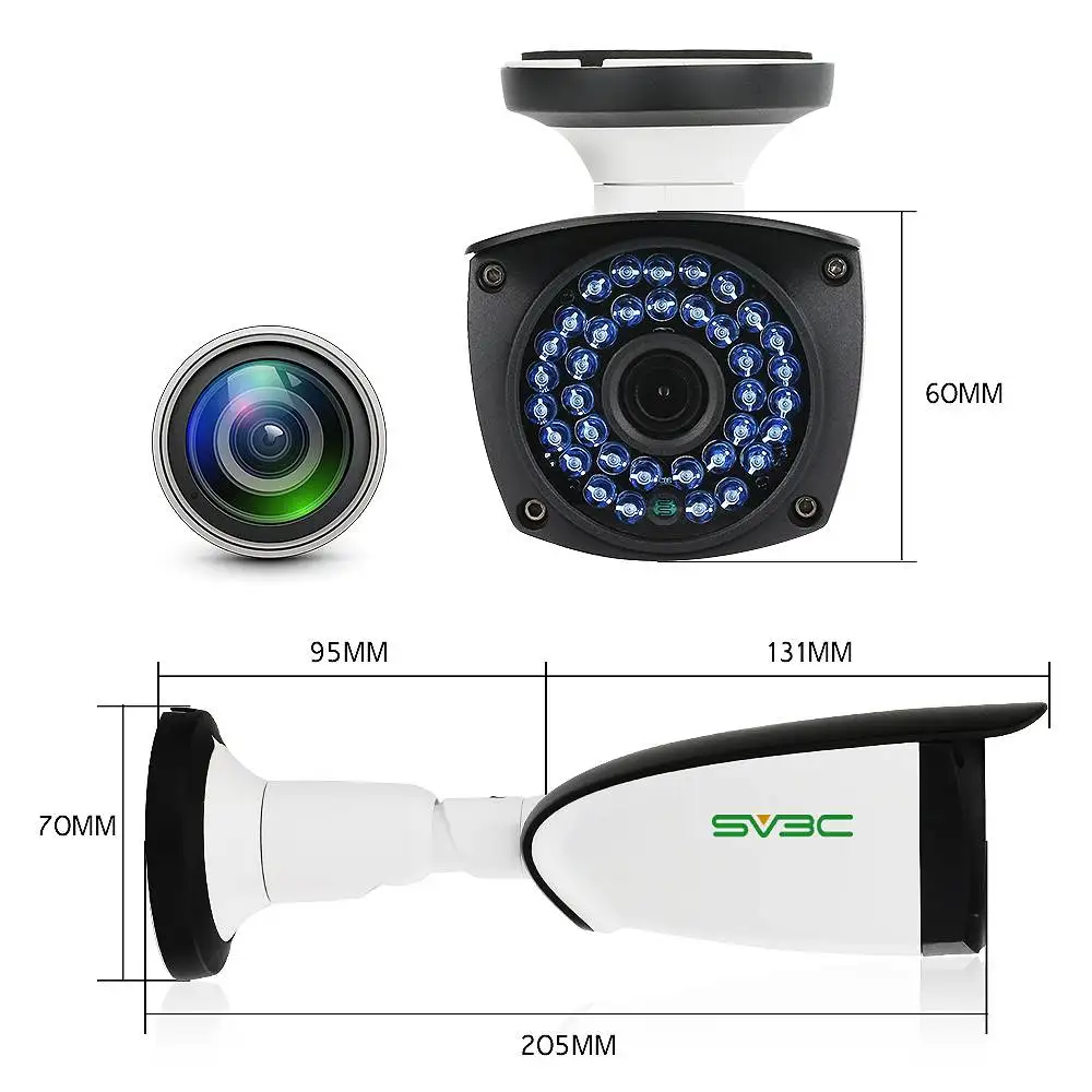 SV3C стандартная IP-камера HD 1080P POE водонепроницаемая камера s H.265 ONVIF домашняя Wi-Fi