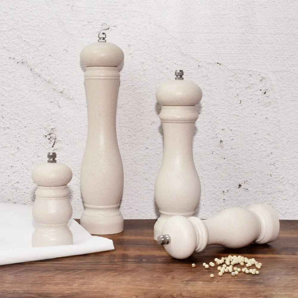 Мельница для перца бежевого бамбукового волокна мельница соли с регулируемой