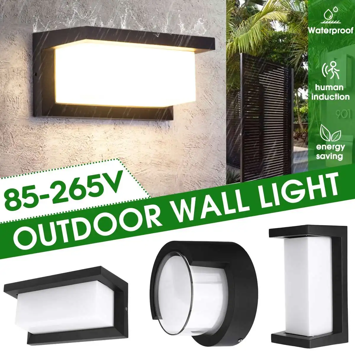 

Уличный светильник 3200K с датчиком движения, светильник для крыльца, светодиодный настенный светильник, освещение для балкона и сада, водоне...