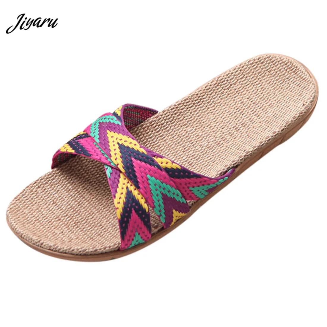 Лидер продаж льняные домашние тапочки большие размеры 35 44 женская домашняя обувь