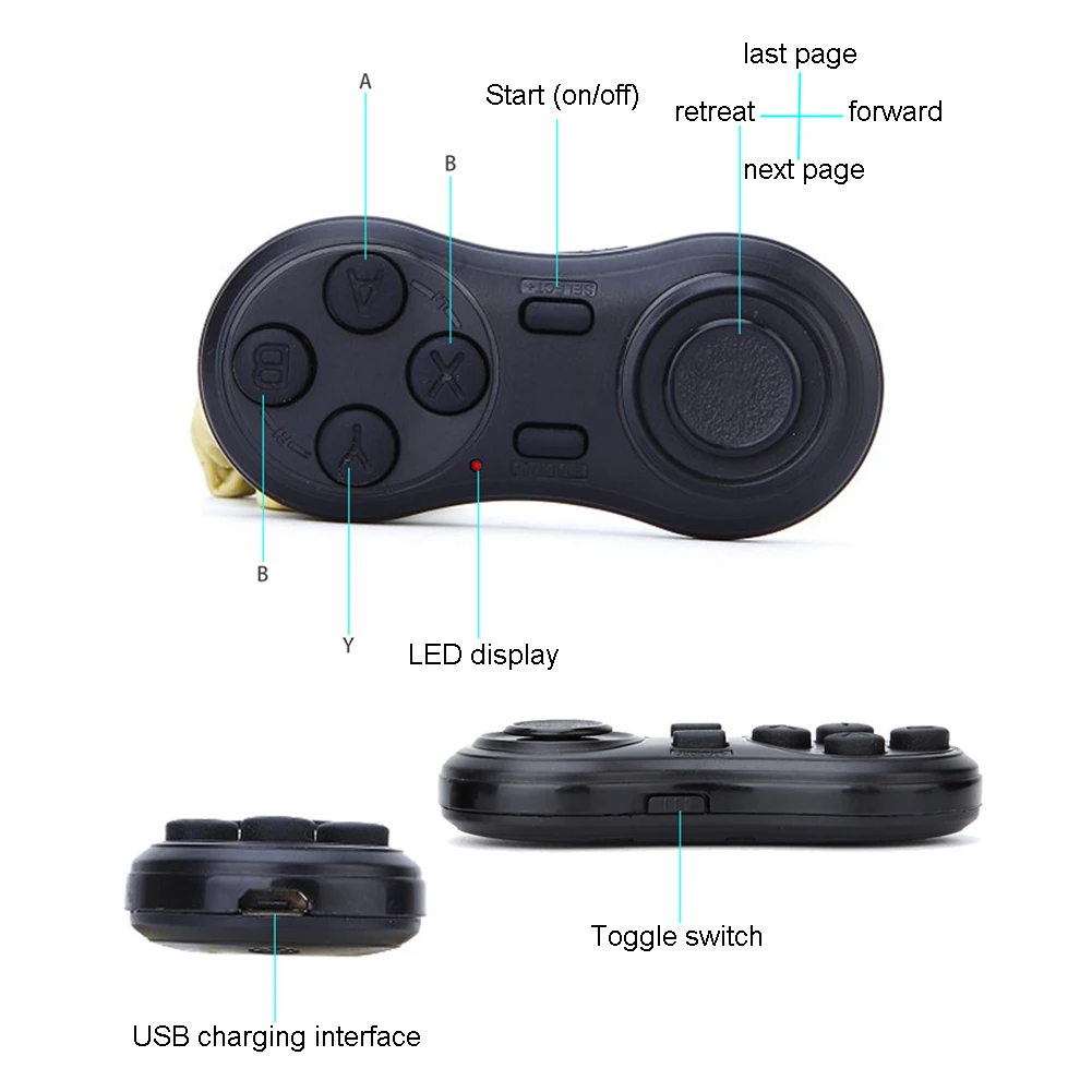 Selfie Smart TV Phone Portable Bluetooth 4.0 Wireless Mini Game Handle Joystick VR Controller Remote Pad PC ABS For Android | Электроника
