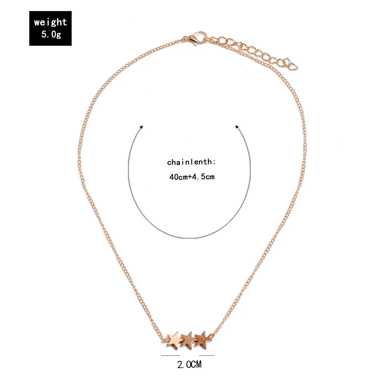

Simple Necklace Chain Clavicle Chain Female Five-pointed Star Pendant Necklace Women's Necklace Valentine's Day Gift Female