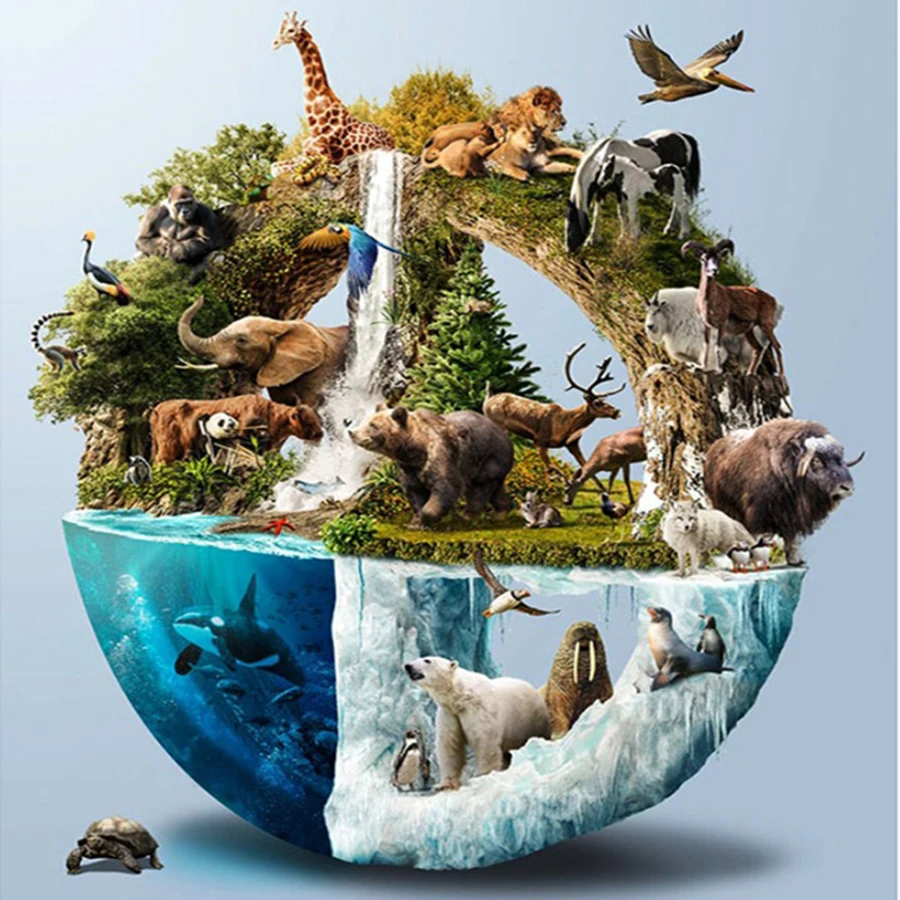 5D животные коллекция слон Кит полярный медведь алмазная живопись наборы для