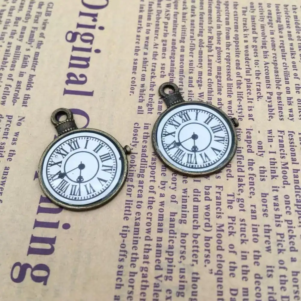 

Винтажные подвески для часов, 2 шт., подходят для самостоятельного изготовления ожерелья, сережек ручной работы 32*25