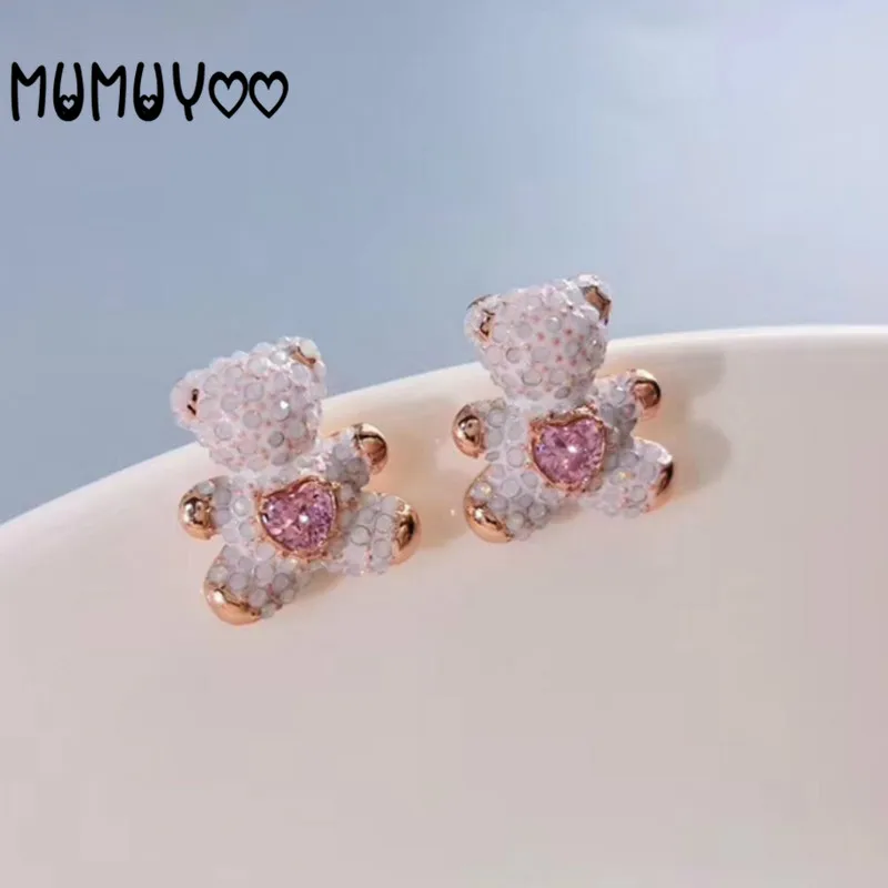 Модные ювелирные изделия SWA высококачественные модные милые серьги мишки тедди