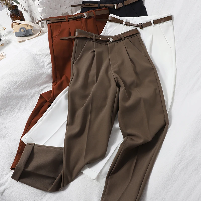 

Heliar Women Autumn Long Pants Suit Pants Women Long Trousers Female Solid Long Pants For Women Suits Trousers With Pockets