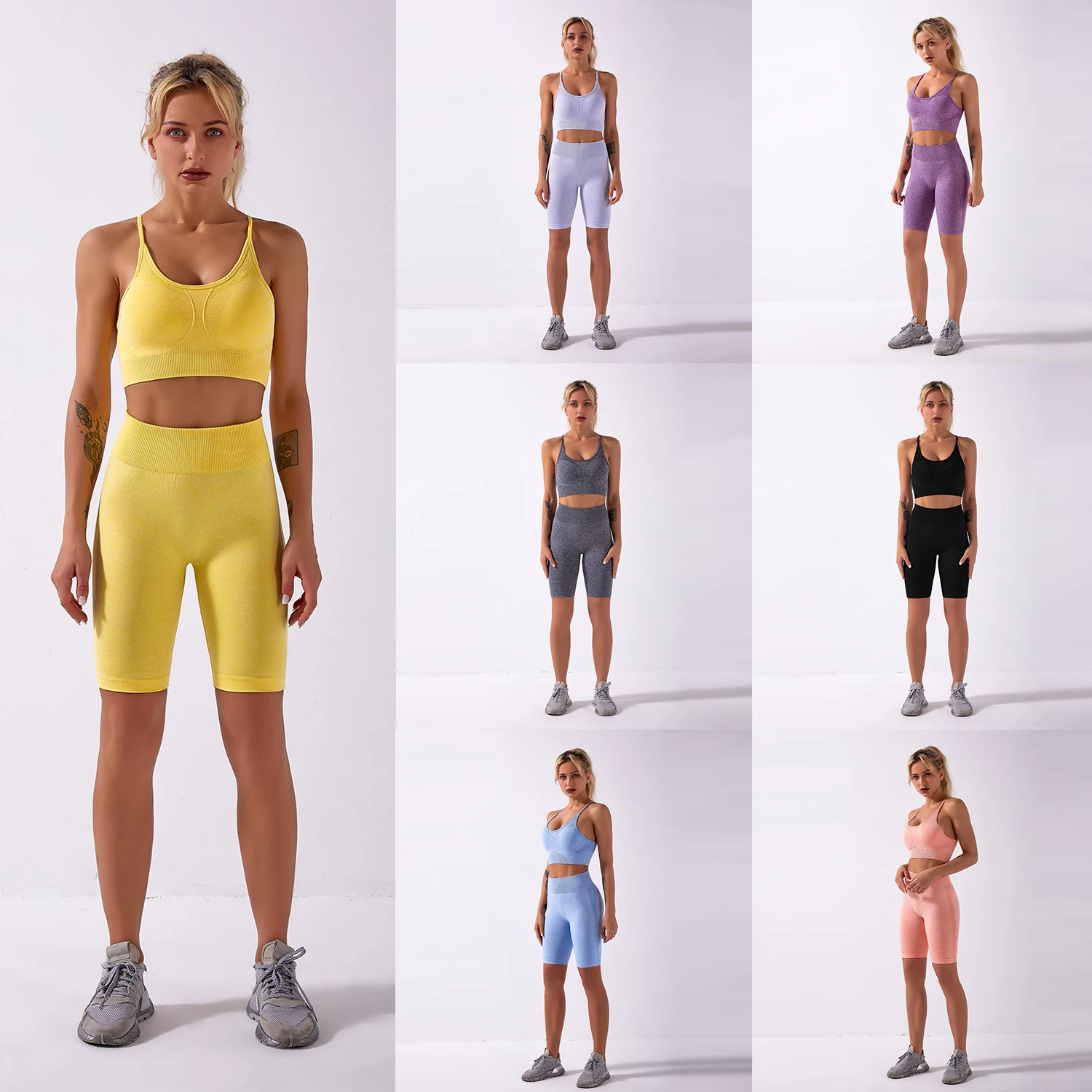 

2pcs Yoga Set Bra Shorts Women Seamless Quick Dry Yoga Sets sexy Slim Exercise Fitness Breathable Gym Clothing Set sport bra