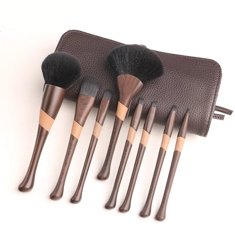 

New Makeup Brush Set Wood Grain Handle 8 Novice Beauty Tool Set Eyeshadow Manufacturers Spot